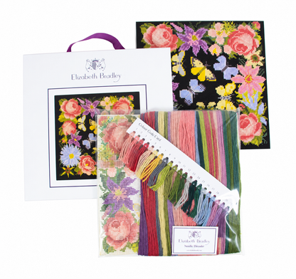 Clematis, Rose, and Butterflies