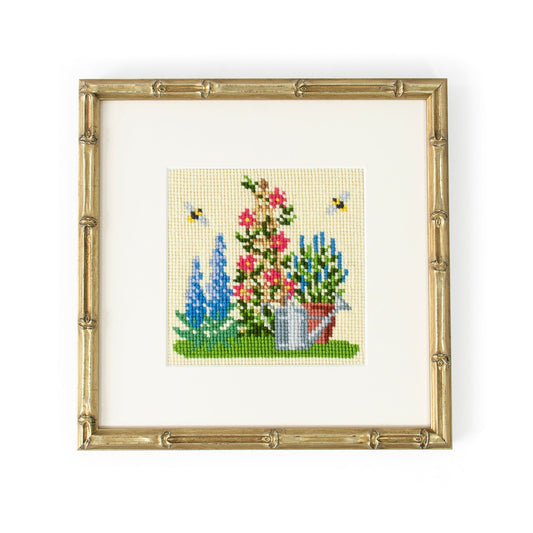 Watering Can & Trellis Mini Kit Needlepoint Kit Elizabeth Bradley Design 