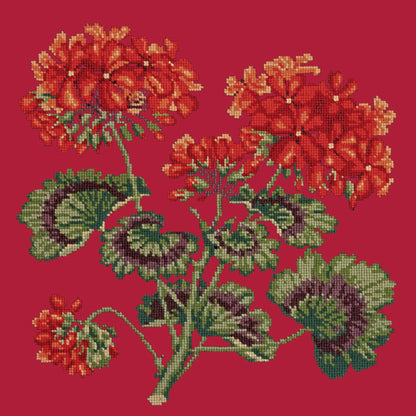 Geranium Needlepoint Kit Elizabeth Bradley Design Bright Red 