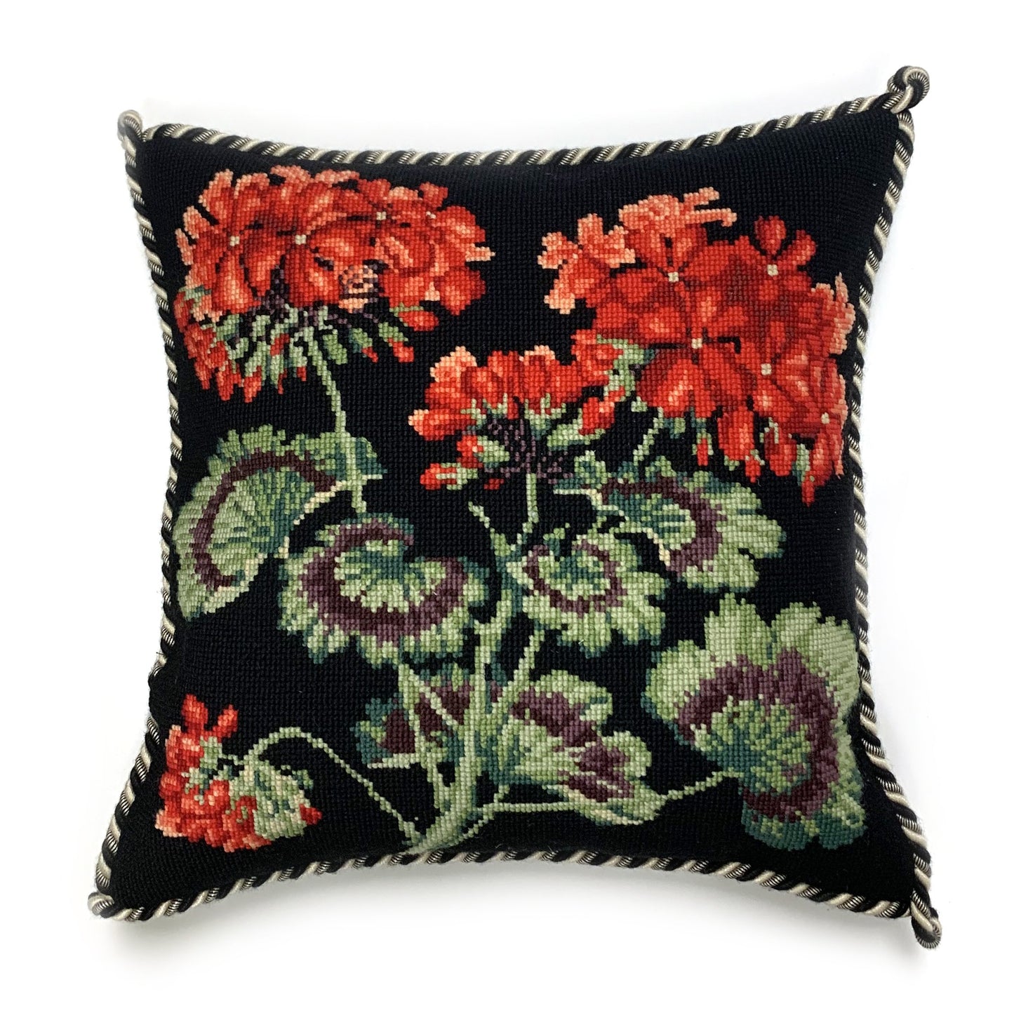 Geranium Needlepoint Kit Elizabeth Bradley Design Black 