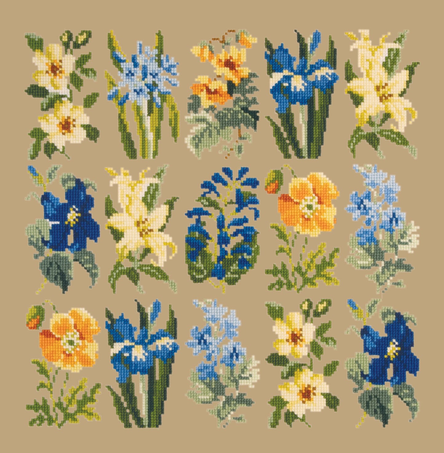 Millefleur Summer Needlepoint Kit Elizabeth Bradley Design Sand 