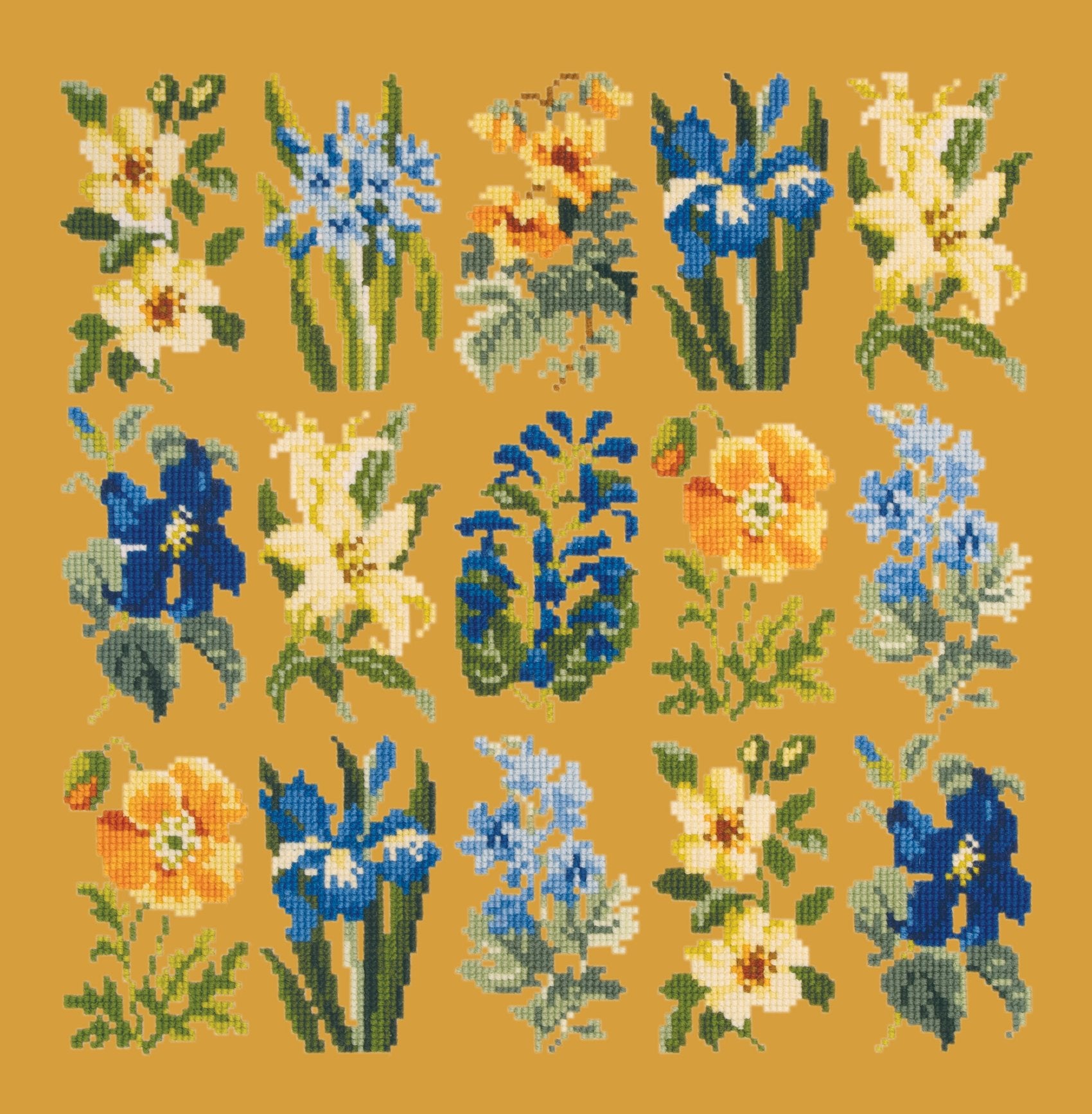 Millefleur Summer Needlepoint Kit Elizabeth Bradley Design Yellow 