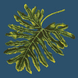 Philodendron Leaf Needlepoint Kit Elizabeth Bradley Design Dark Blue 