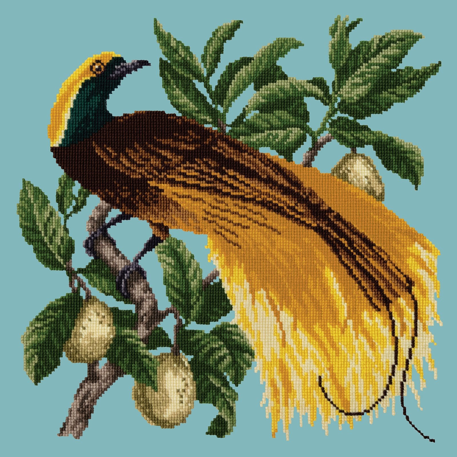 Emperor Needlepoint Kit Elizabeth Bradley Design Duck Egg Blue 