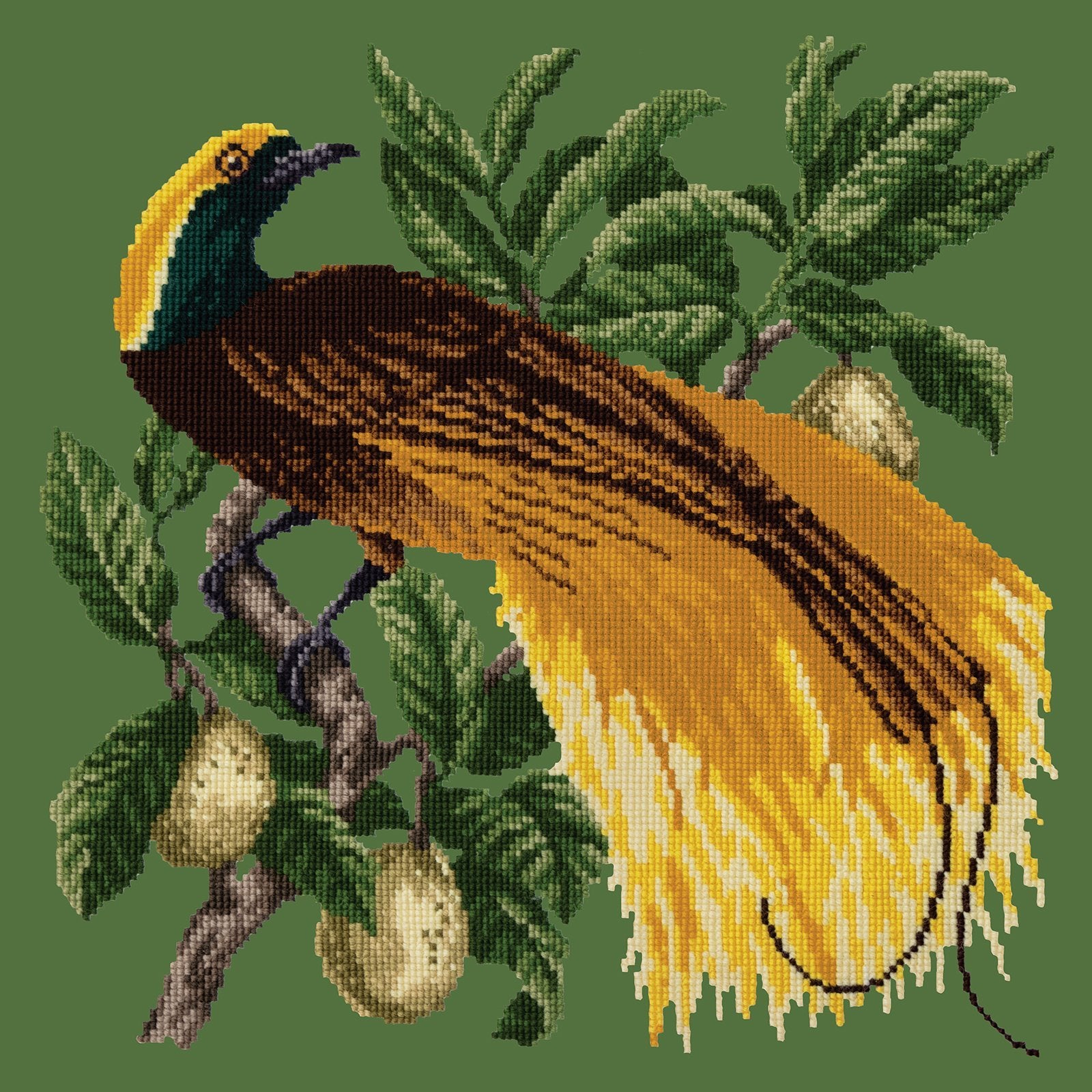 Emperor Needlepoint Kit Elizabeth Bradley Design Dark Green 