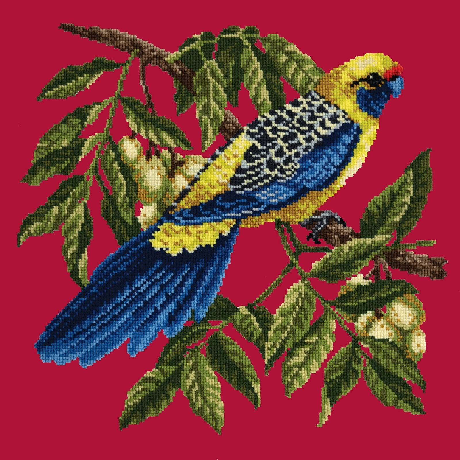 Rosella Needlepoint Kit Elizabeth Bradley Design Bright Red 