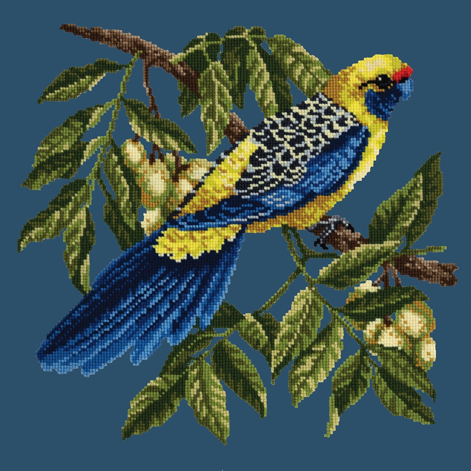 Rosella Needlepoint Kit Elizabeth Bradley Design Dark Blue 