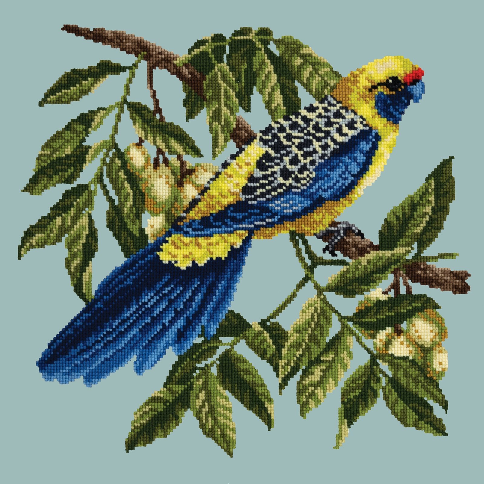 Rosella Needlepoint Kit Elizabeth Bradley Design Pale Blue 