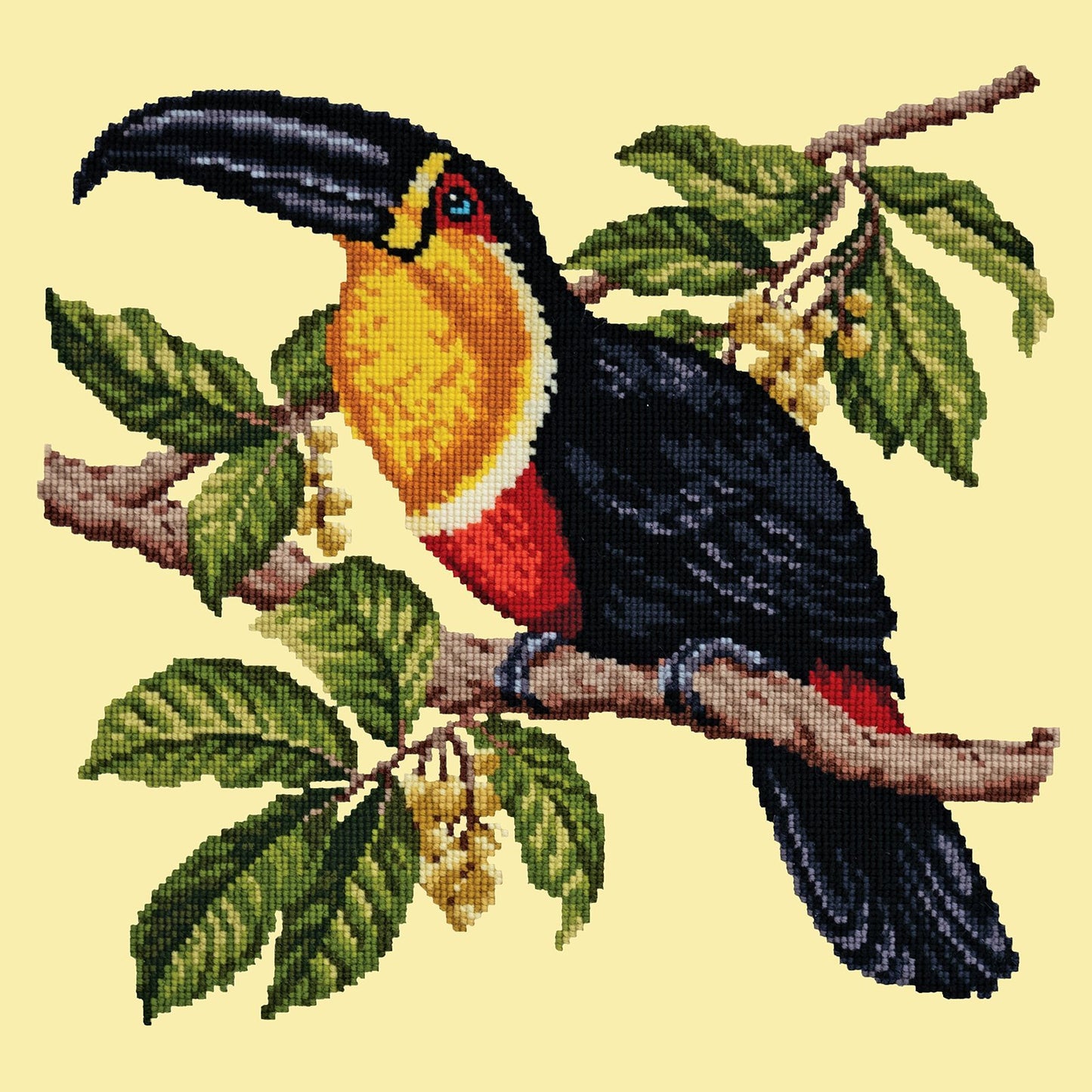 Toucan Needlepoint Kit Elizabeth Bradley Design Butter Yellow 