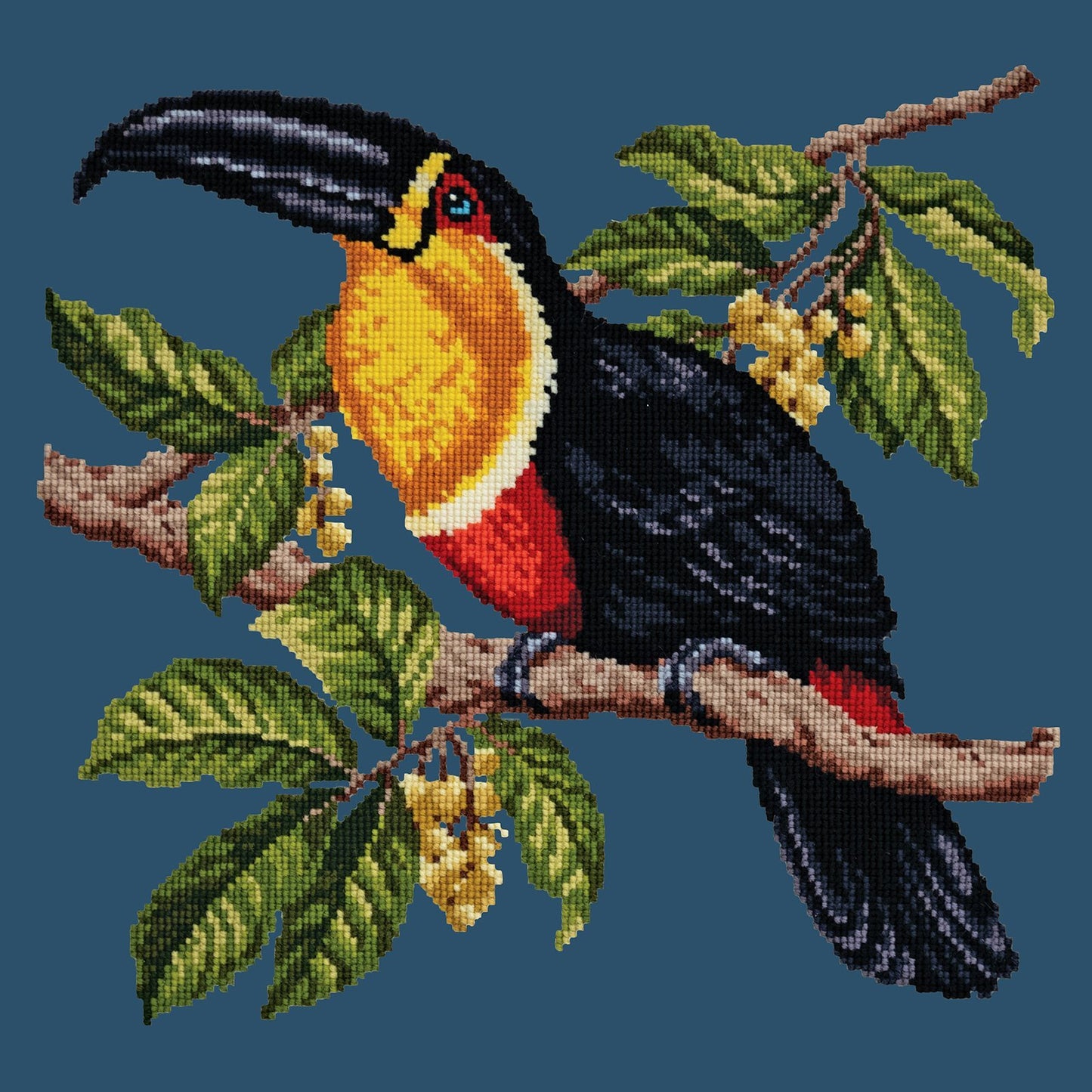 Toucan Needlepoint Kit Elizabeth Bradley Design Dark Blue 