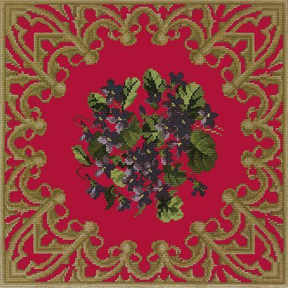 A Posy of Violets Needlepoint Kit Elizabeth Bradley Design Bright Red 