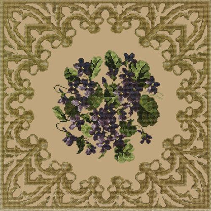 A Posy of Violets Needlepoint Kit Elizabeth Bradley Design Sand 