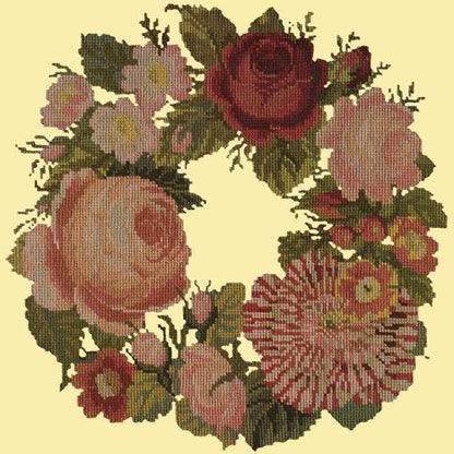 A Wreath of Roses Needlepoint Kit Elizabeth Bradley Design Butter Yellow 