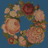 A Wreath of Roses Needlepoint Kit Elizabeth Bradley Design Dark Blue 