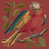 Alister the Parrot Needlepoint Kit Elizabeth Bradley Design Dark Red 