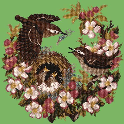 Apple Blossom Needlepoint Kit Elizabeth Bradley Design Grass Green 