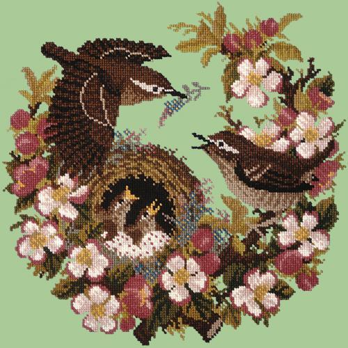 Apple Blossom Needlepoint Kit Elizabeth Bradley Design Pale Green 