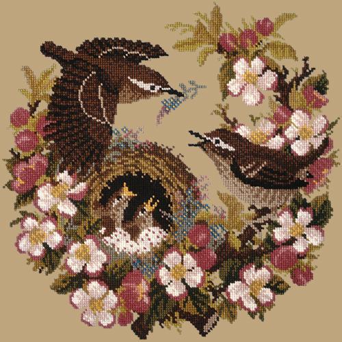 Apple Blossom Needlepoint Kit Elizabeth Bradley Design Sand 