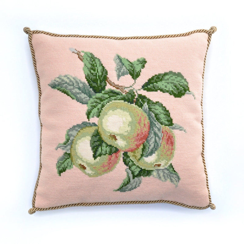 Coral Needlepoint Pillow, Left Side – English Traditions