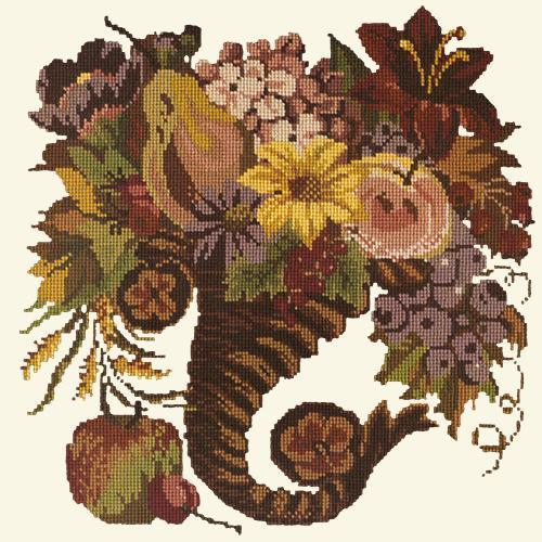 Autumn Cornucopia Needlepoint Kit Elizabeth Bradley Design Winter White 