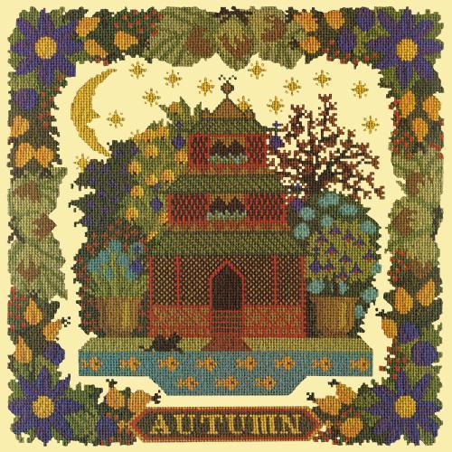 Autumn Sampler Needlepoint Kit Elizabeth Bradley Design Butter Yellow 