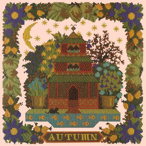 Autumn Sampler Needlepoint Kit Elizabeth Bradley Design Salmon Pink 