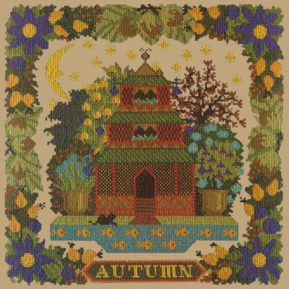 Autumn Sampler Needlepoint Kit Elizabeth Bradley Design Sand 