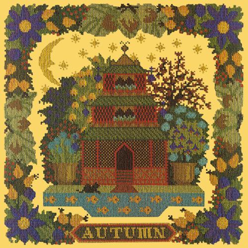 Autumn Sampler Needlepoint Kit Elizabeth Bradley Design Sunflower Yellow 