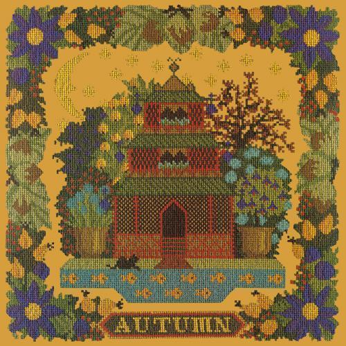 Autumn Sampler Needlepoint Kit Elizabeth Bradley Design Yellow 