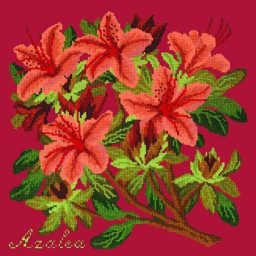 Azalea Needlepoint Kit Elizabeth Bradley Design Bright Red 