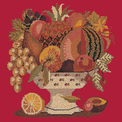 Bowl of Fruit Needlepoint Kit Elizabeth Bradley Design Bright Red 