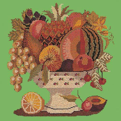 Bowl of Fruit Needlepoint Kit Elizabeth Bradley Design Grass Green 