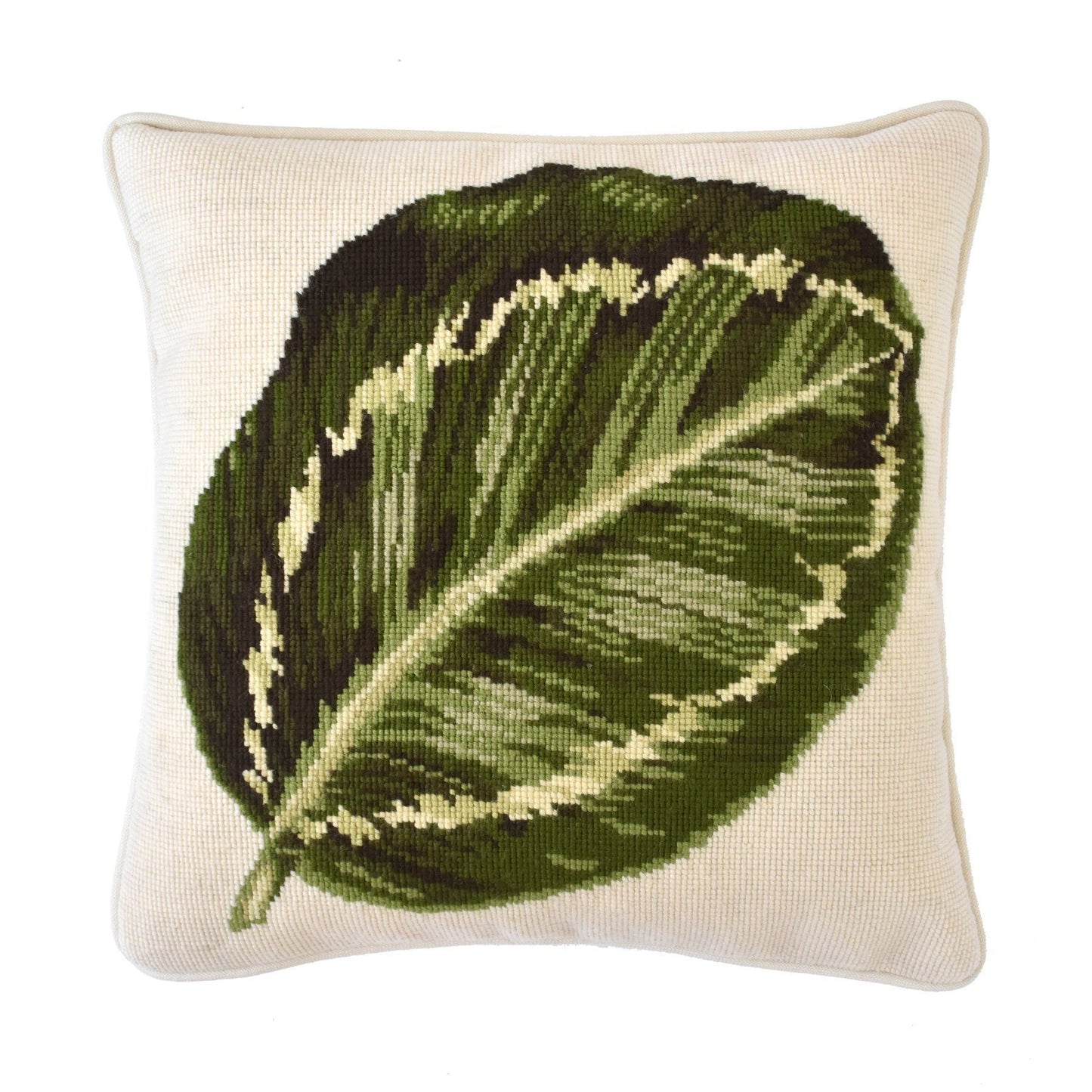 Calathea Leaf Needlepoint Kit Elizabeth Bradley Design Winter White 