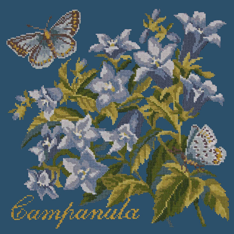 Campanula Needlepoint Kit Elizabeth Bradley Design Dark Blue 