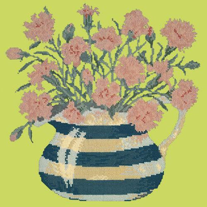 Carnation Jug Needlepoint Kit Elizabeth Bradley Design Pale Lime 