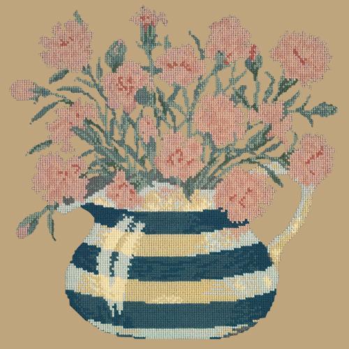 Carnation Jug Needlepoint Kit Elizabeth Bradley Design Sand 