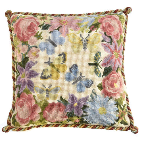 Clematis, Rose, and Butterflies