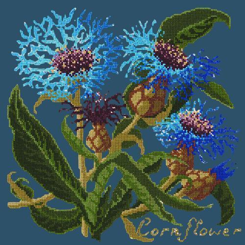Cornflower Needlepoint Kit Elizabeth Bradley Design Dark Blue 