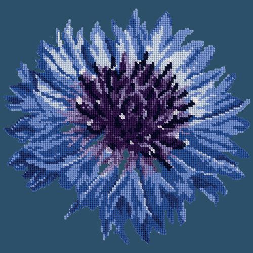 Cornflower Needlepoint Kit Elizabeth Bradley Design Dark Blue 