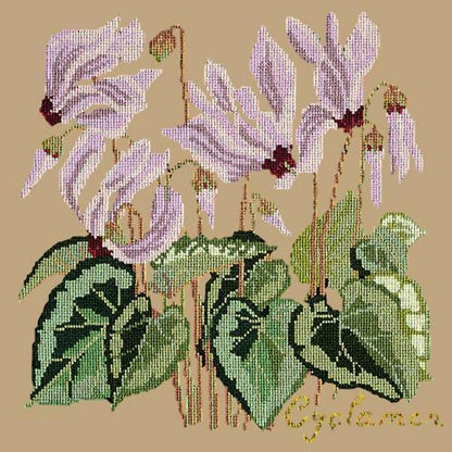 Cyclamen Needlepoint Kit Elizabeth Bradley Design Sand 