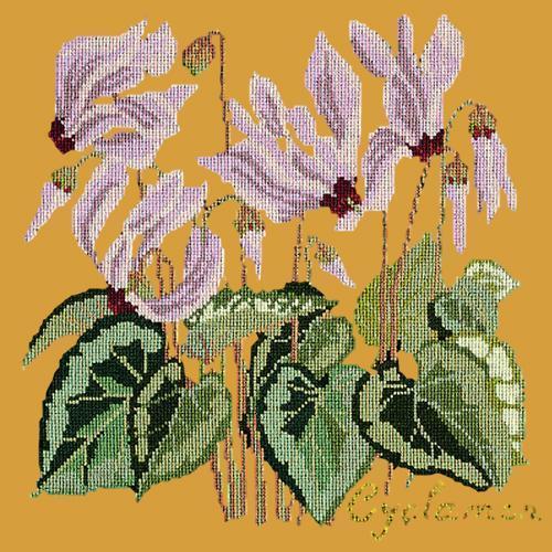 Cyclamen Needlepoint Kit Elizabeth Bradley Design Yellow 