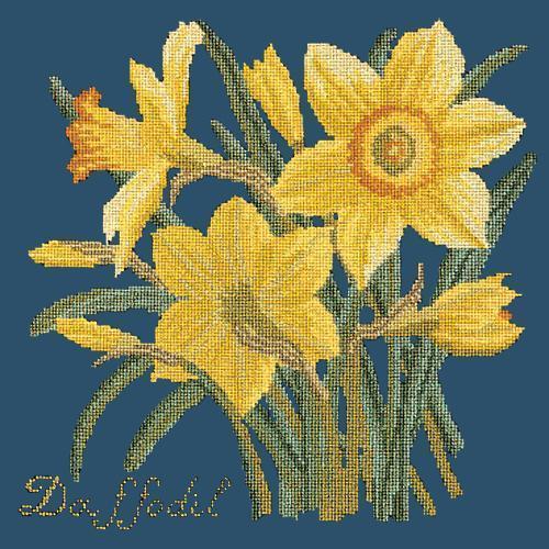 Daffodil Needlepoint Kit Elizabeth Bradley Design Dark Blue 