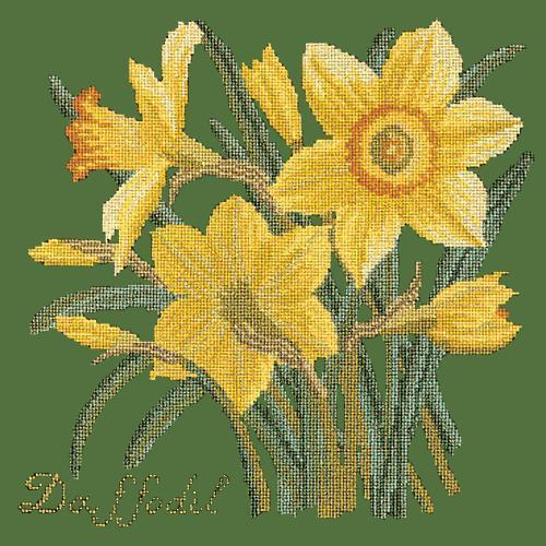 Daffodil Needlepoint Kit Elizabeth Bradley Design Dark Green 