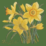 Daffodil Needlepoint Kit Elizabeth Bradley Design Dark Green 