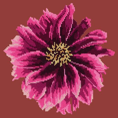 Dahlia Needlepoint Kit Elizabeth Bradley Design Dark Red 