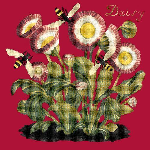 Daisy Needlepoint Kit Elizabeth Bradley Design Bright Red 