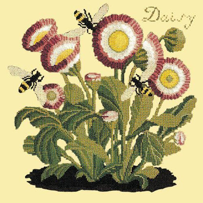 Daisy Needlepoint Kit Elizabeth Bradley Design Butter Yellow 