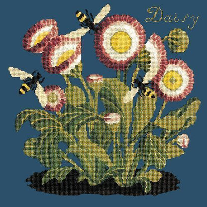 Daisy Needlepoint Kit Elizabeth Bradley Design Dark Blue 