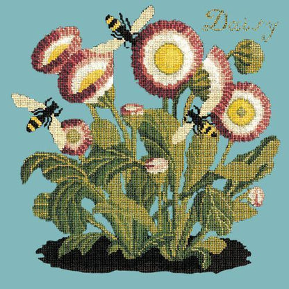 Daisy Needlepoint Kit Elizabeth Bradley Design Duck Egg Blue 