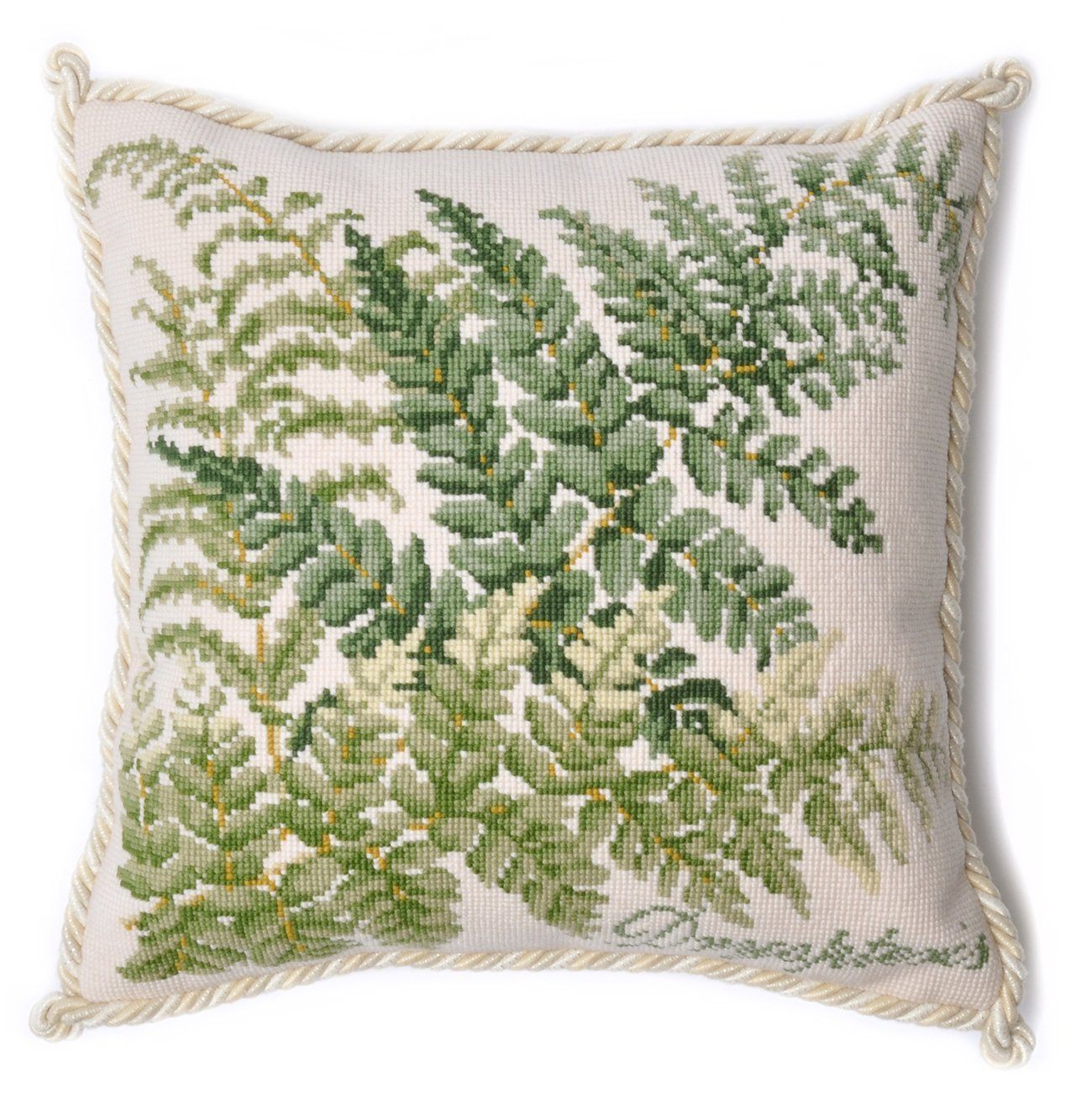 Dryopteris Needlepoint Kit Elizabeth Bradley Design Cream 